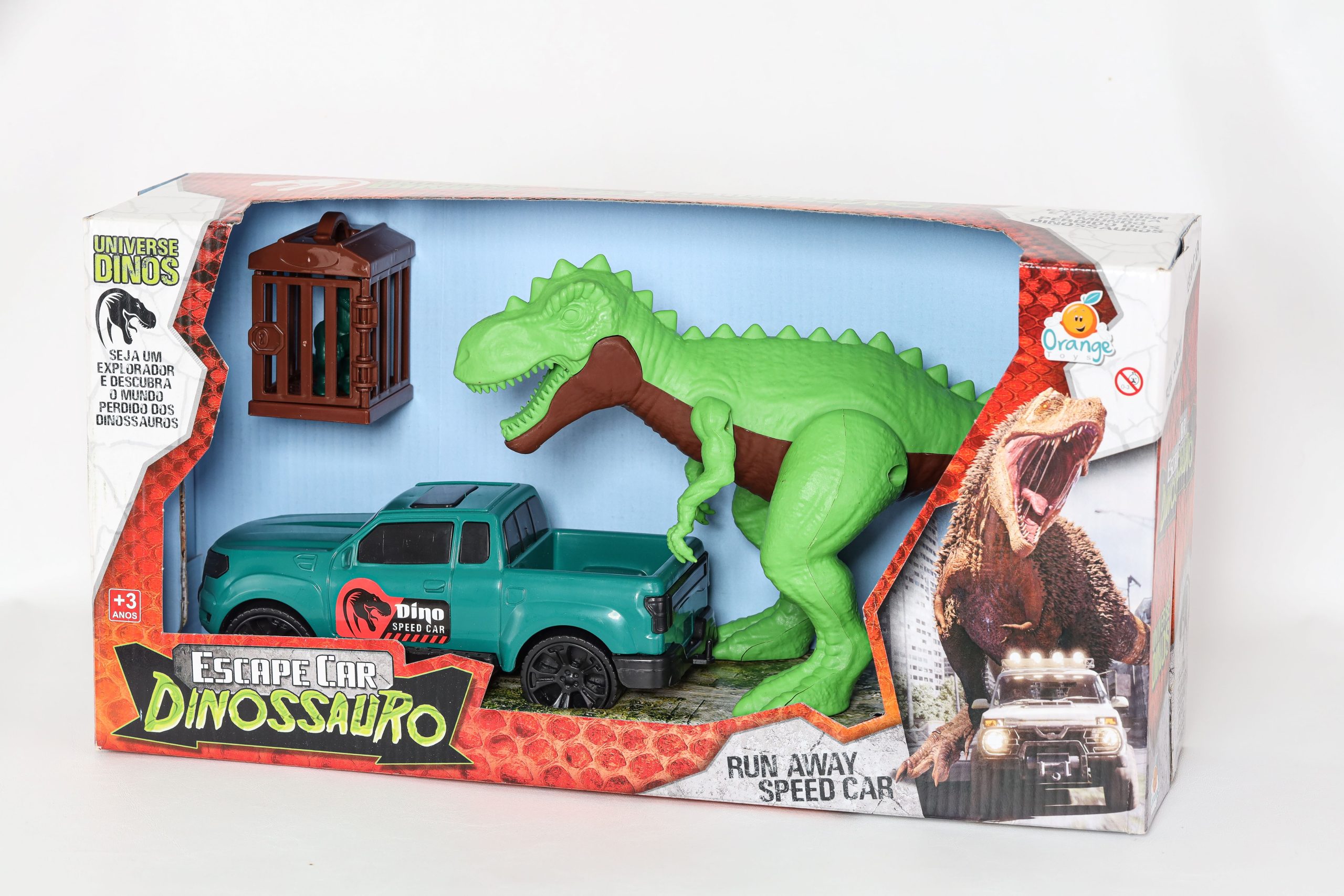 Ilustração ESCAPE CAR DINOSSAURO