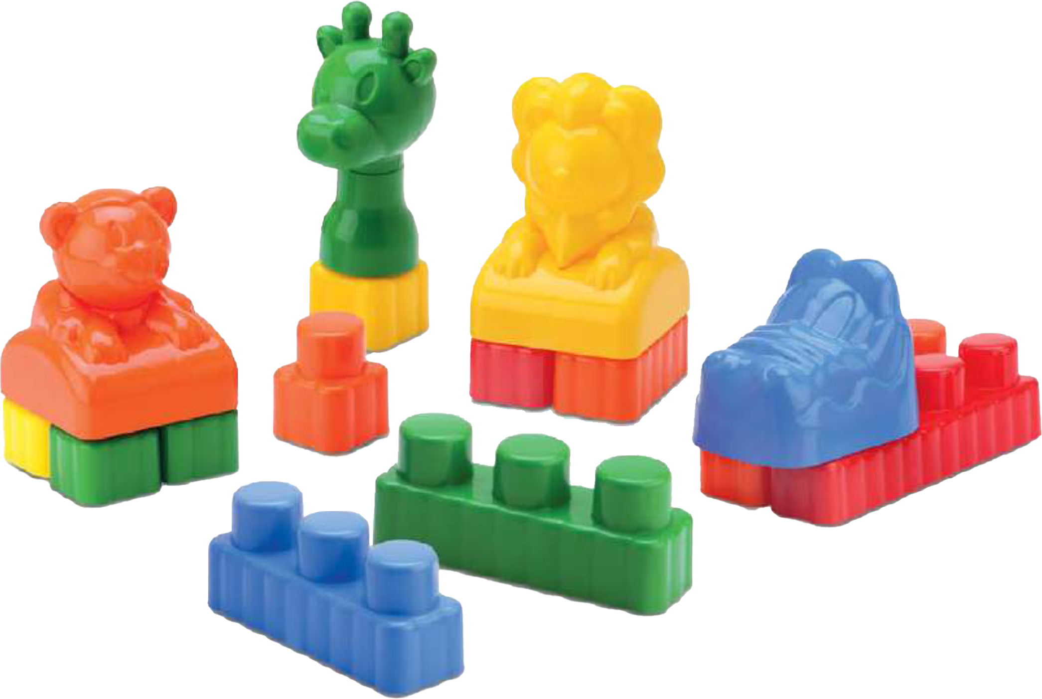 Ilustração ORANGE BLOCKS ANIMALS